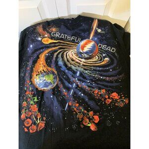 Liquid Blue Grateful Dead Sz L T-shirt Flaming Meteors‎ And Roses Planets 2012